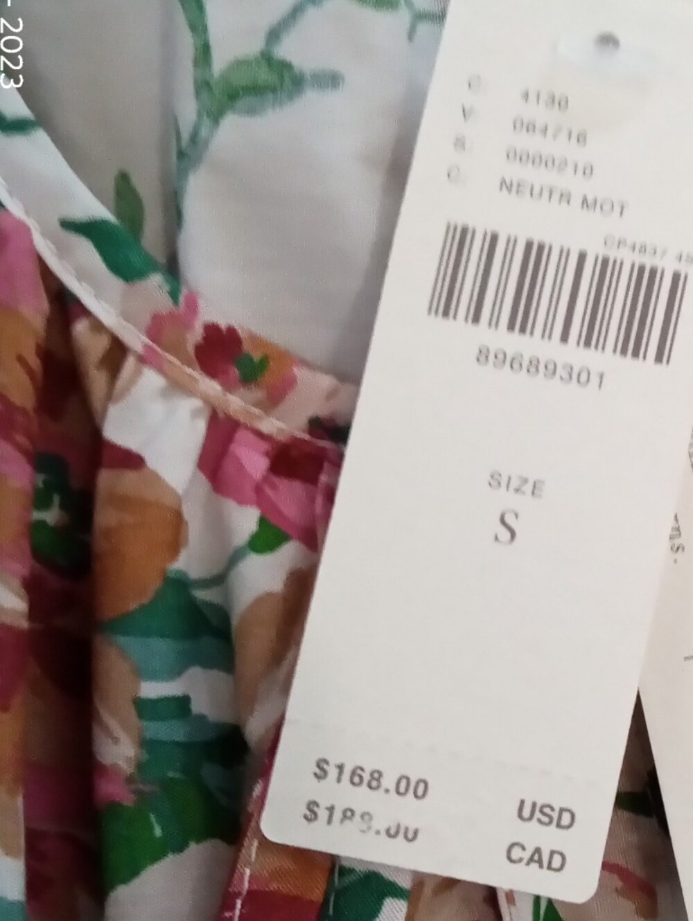 Anthropologie Somerset Puff Sleeve Maxi Dress Floral Neutral Small - Picture 6 of 9